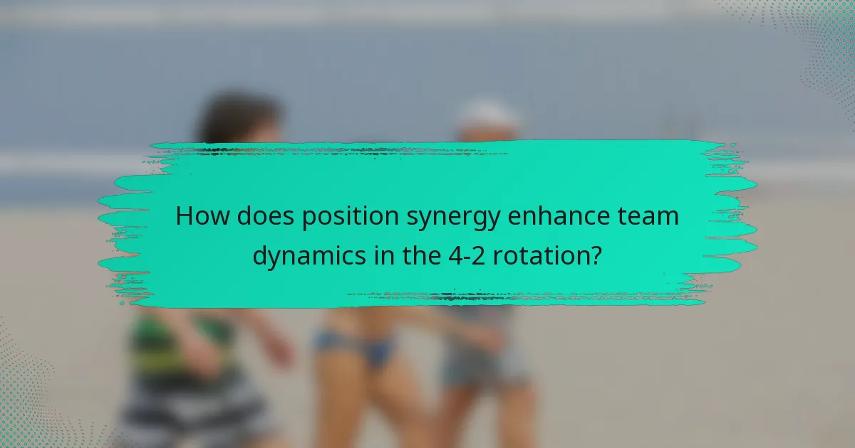 How does position synergy enhance team dynamics in the 4-2 rotation?