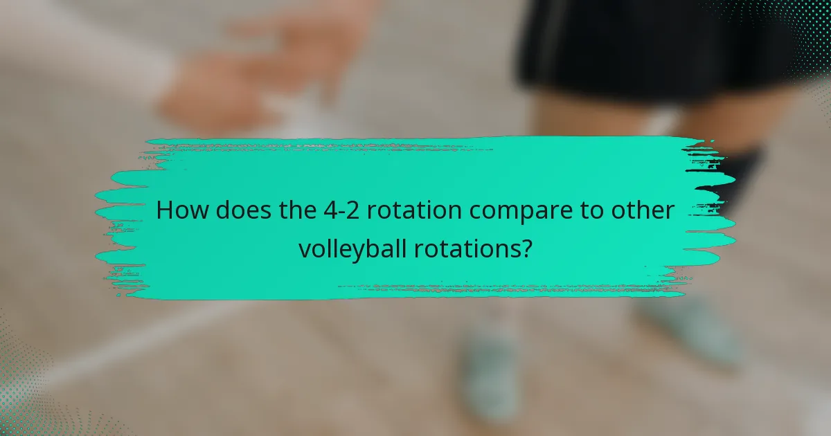 How does the 4-2 rotation compare to other volleyball rotations?