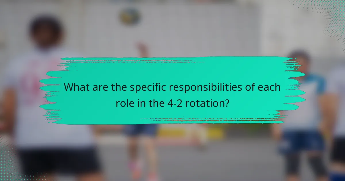 What are the specific responsibilities of each role in the 4-2 rotation?