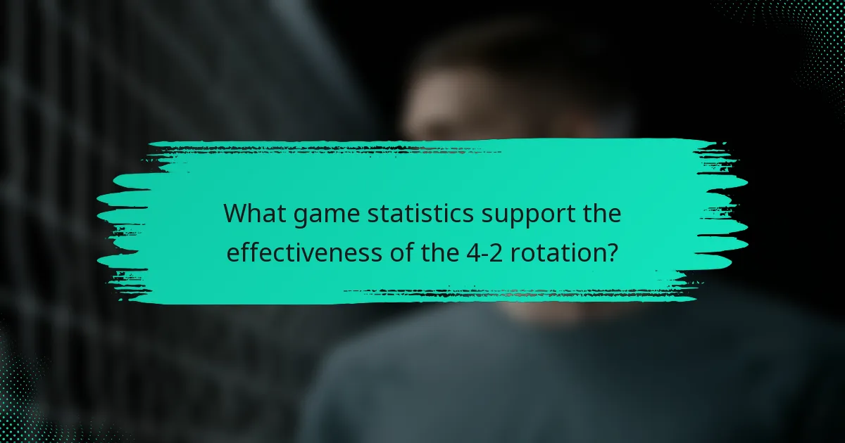 What game statistics support the effectiveness of the 4-2 rotation?